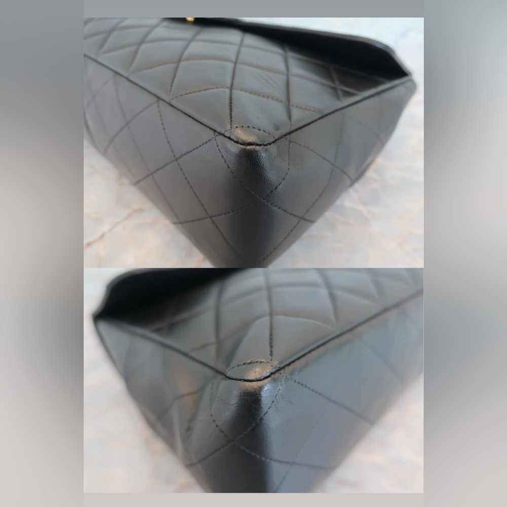 Authentic CHANEL single flap classic matelasse 30 medium 24k gold vintage bag - Picture 12 of 15